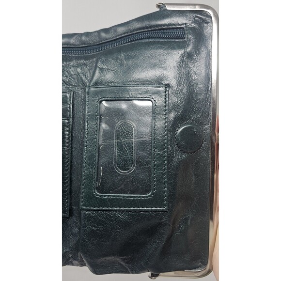 Hobo International Lauren Double Frame Clutch Bifold Wallet Leather Forest Green - Picture 6 of 16
